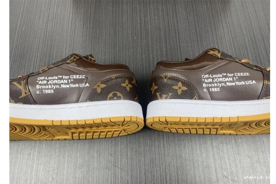 WHITE-LouiV Low JORDAN O-W AIR 1 Top -LouiV CASE) (WITH 0328